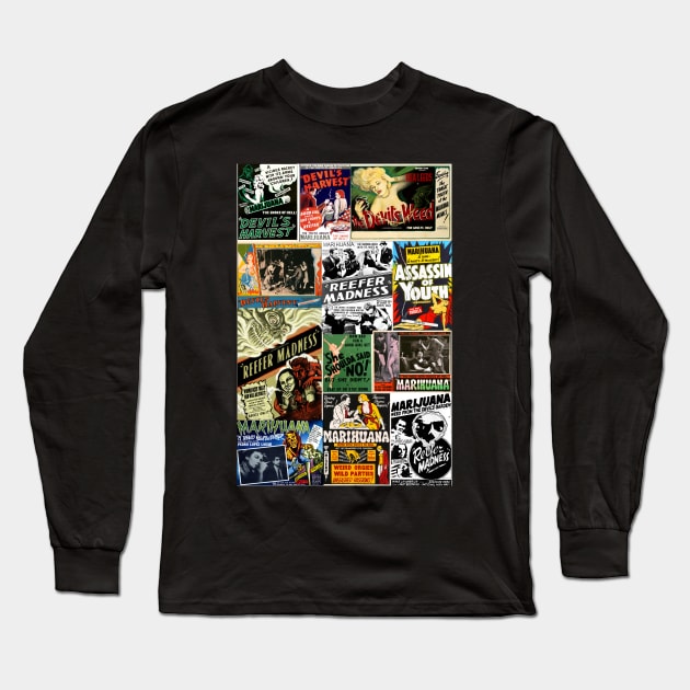 Vintage film posters - anti marijuana propaganda collage Long Sleeve T-Shirt by Try It